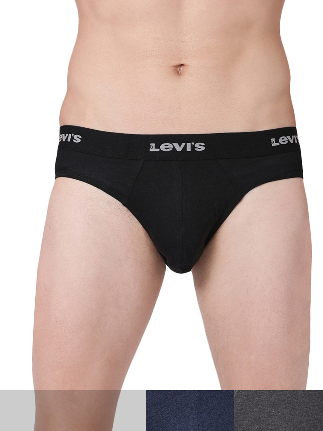 Levis Men Pack of 2 Solid Briefs 9263137-1-9262891-1