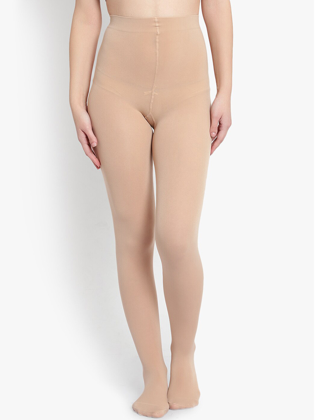 BRACHY Women Beige Solid Pantyhose Stockings