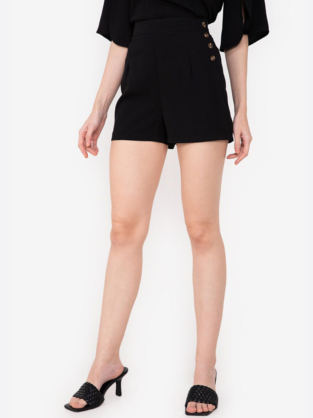 ZALORA WORK Women Black High-Rise Shorts