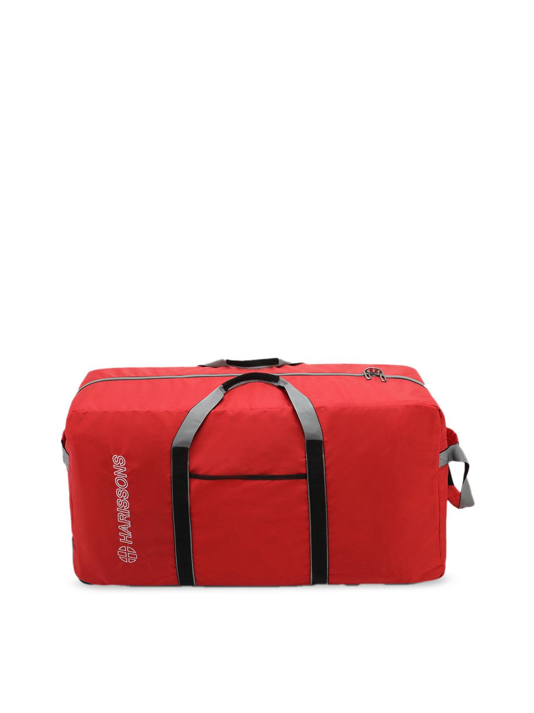 Harissons Unisex Red and Black Solid Duffel Trolley