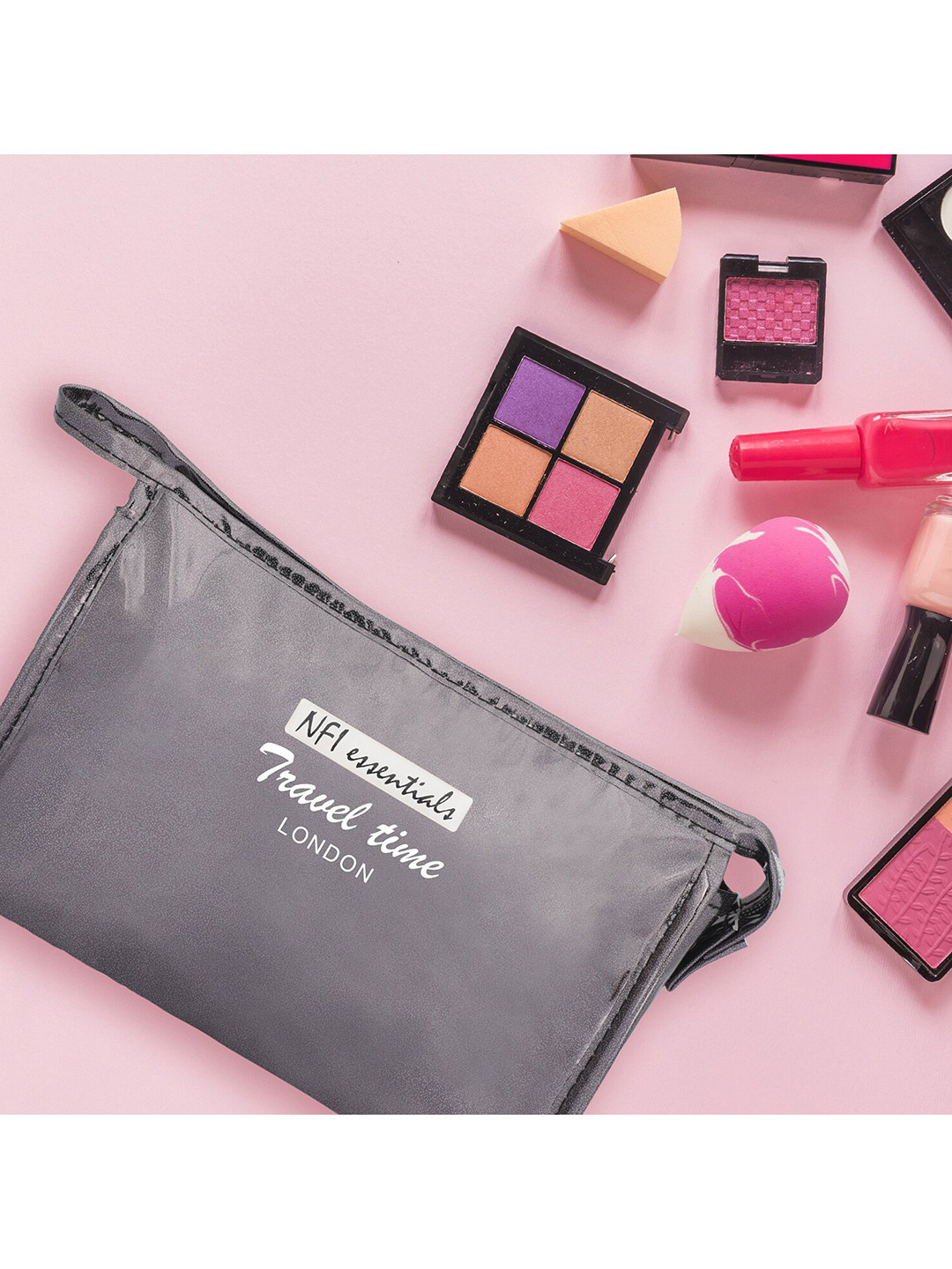 NFI essentials Women Silver-Toned Printed Pouch