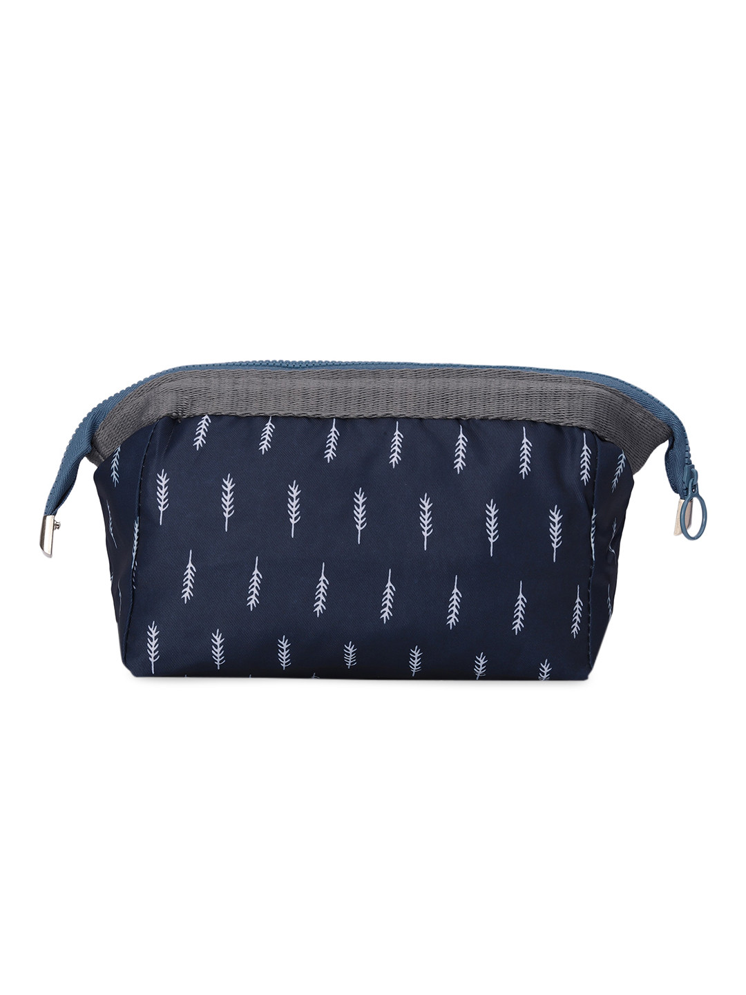 NFI essentials Women Blue & Grey Printed Makeup Accessories Travel pouch