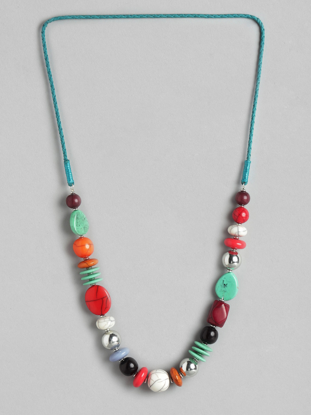 RICHEERA Red & Green Beaded Necklace