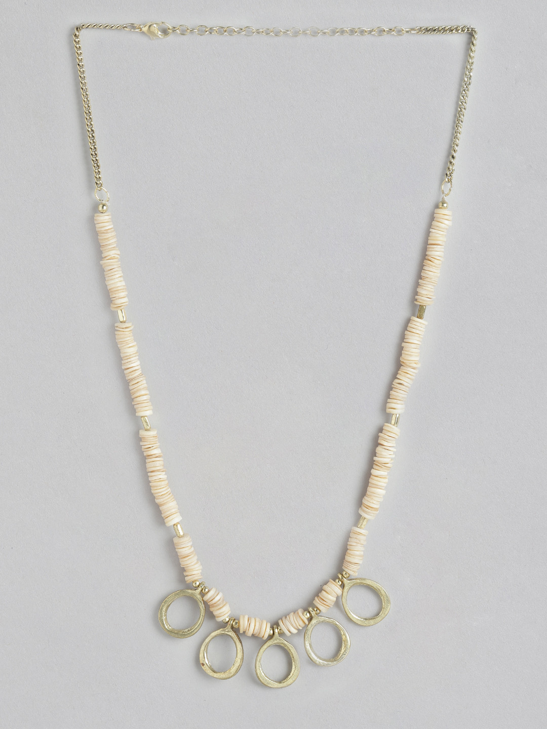 RICHEERA Beige & Gold-Toned Beaded Necklace