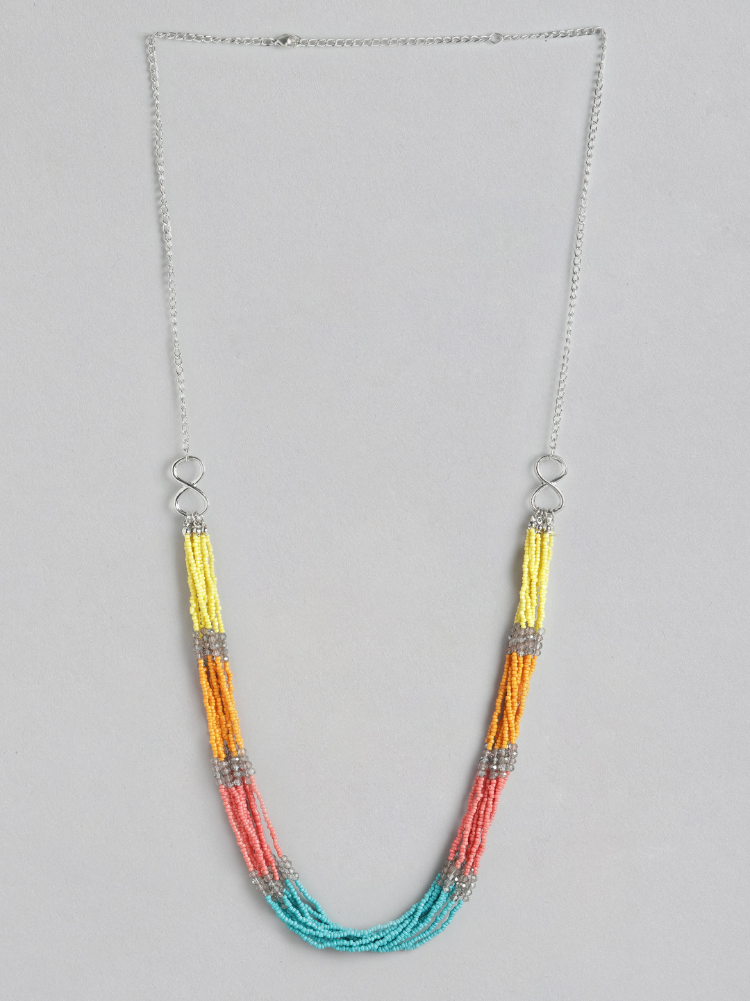 RICHEERA Women Blue & Orange Beaded Necklace
