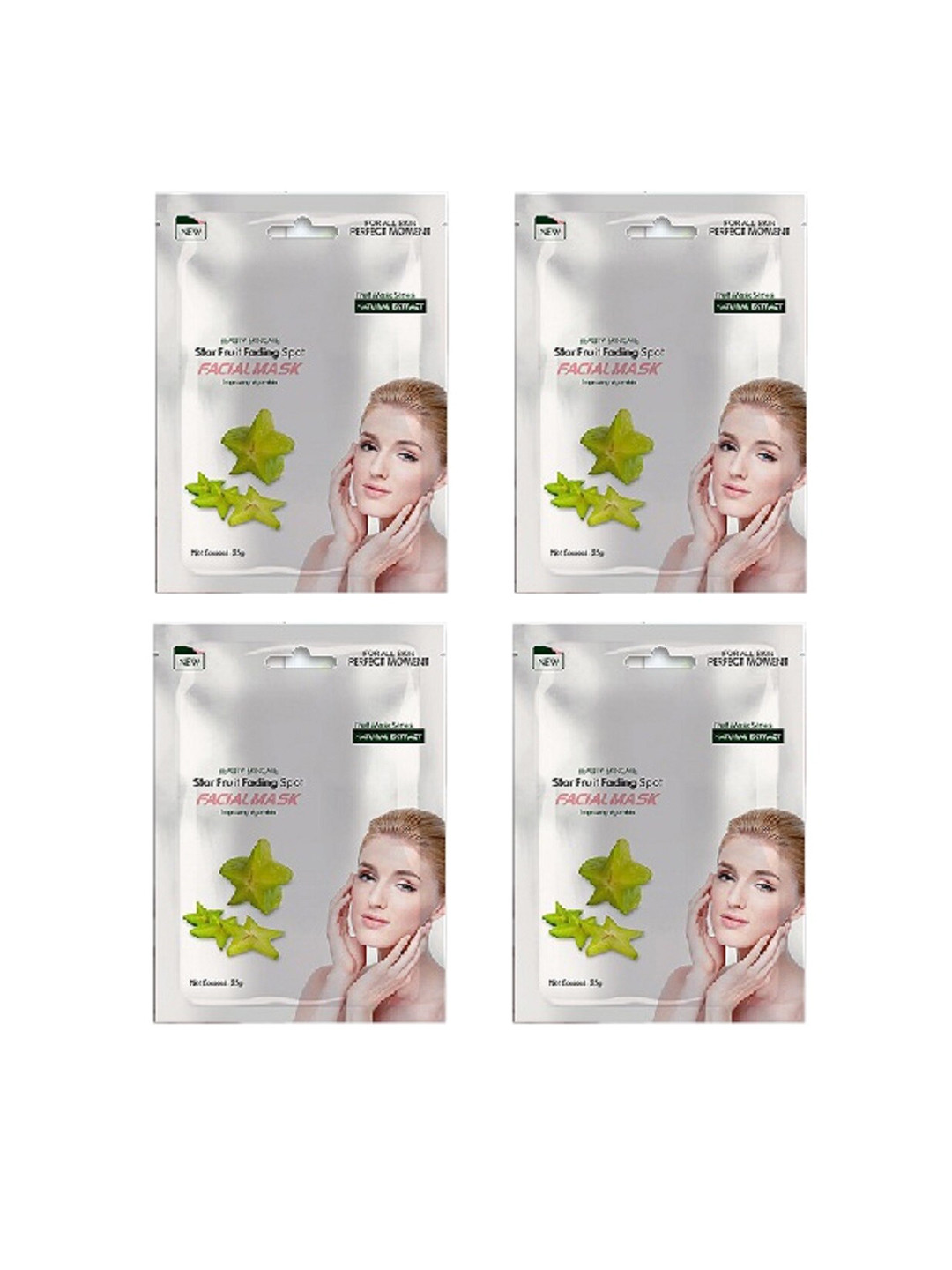 MONDSUB Set Of 4 Star Fruit Face Sheet Mask - 25 gm