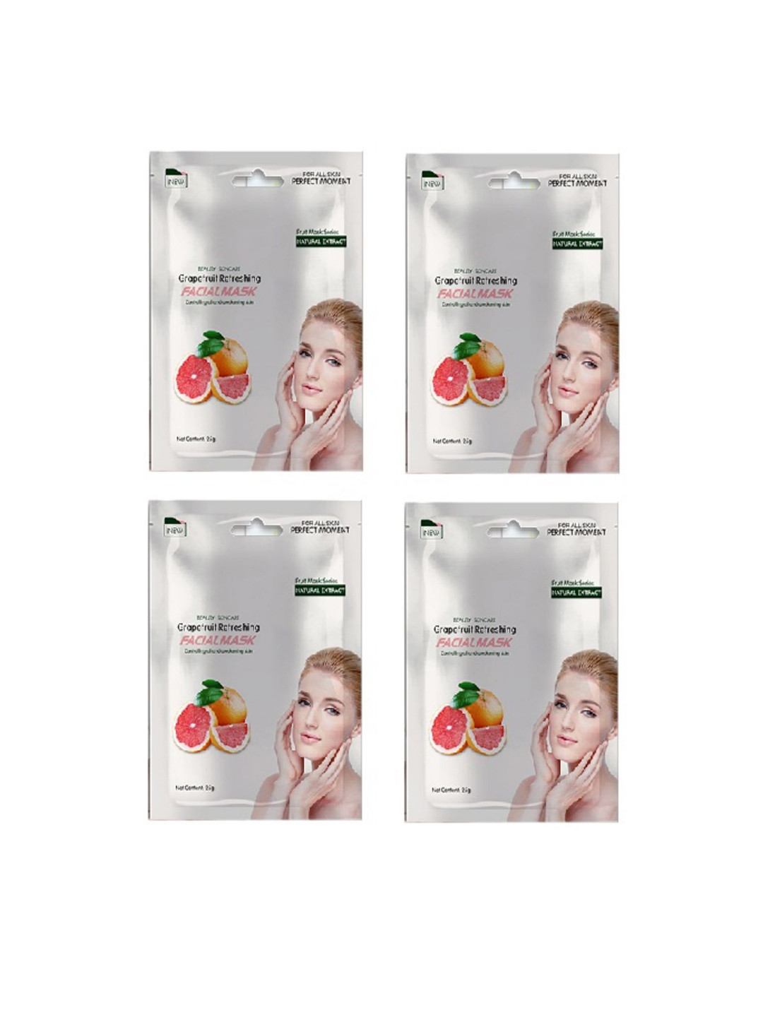 MONDSUB Set Of 4 Grape Fruit Face Sheet Mask