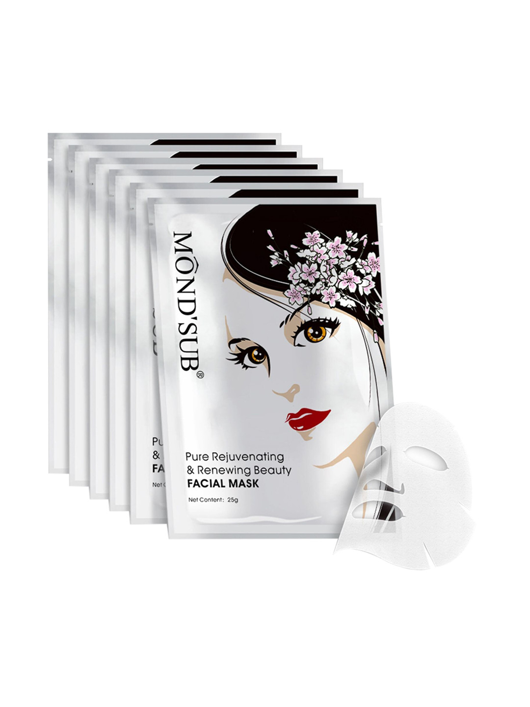 MONDSUB Set Of 6 Pure Rejuvenating and Renewing Face Sheet Mask