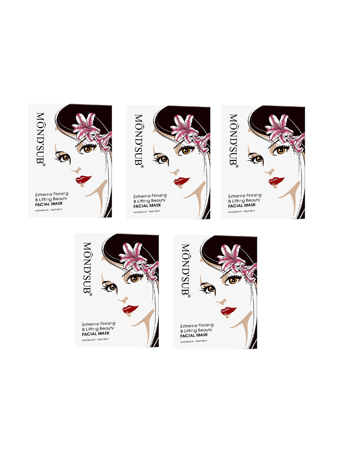 MONDSUB Set Of 5 Extreme Firming Face Sheet Mask