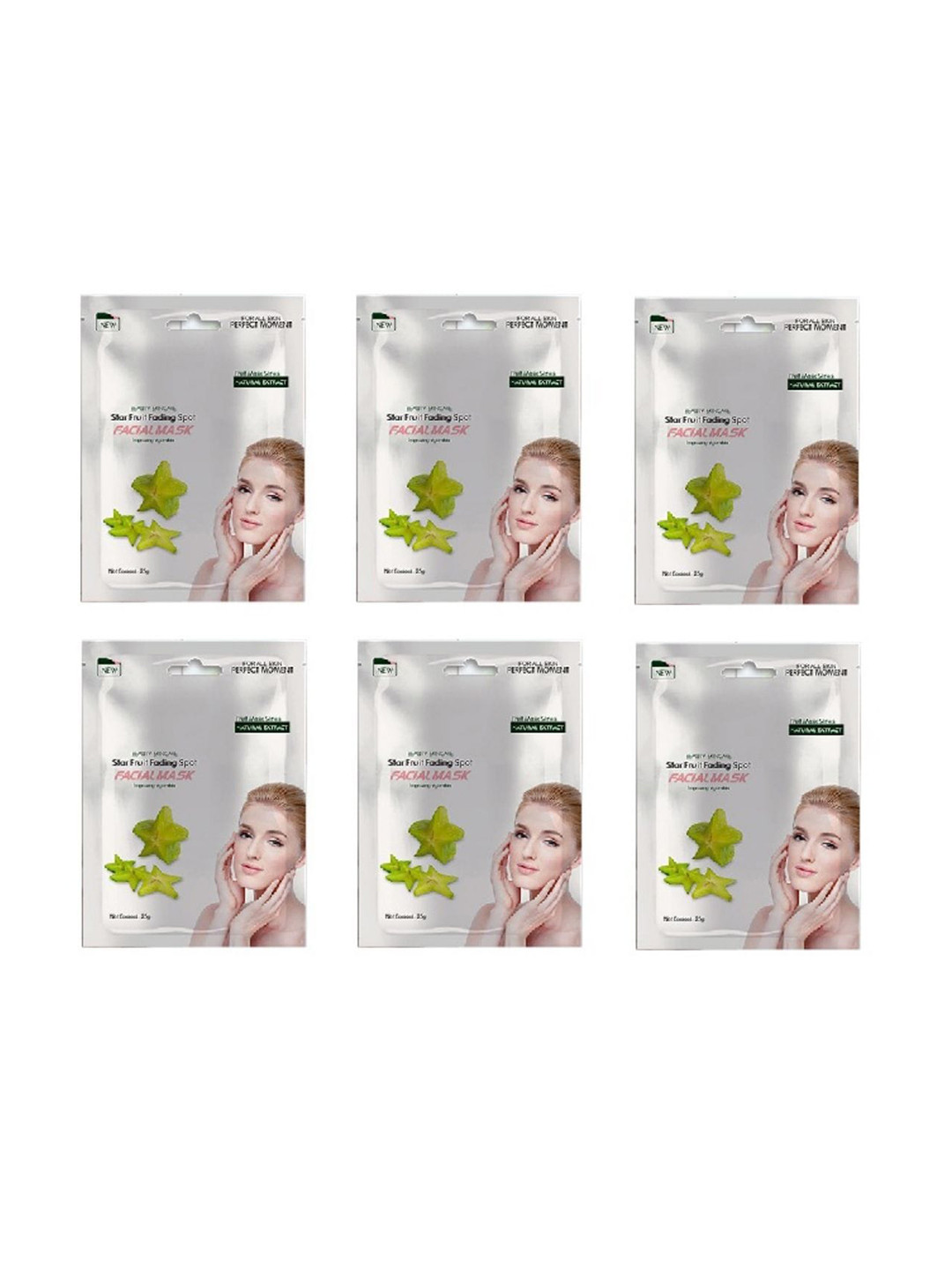 MONDSUB Set of 6 Star Fruit Face Sheet Mask - 25 gm