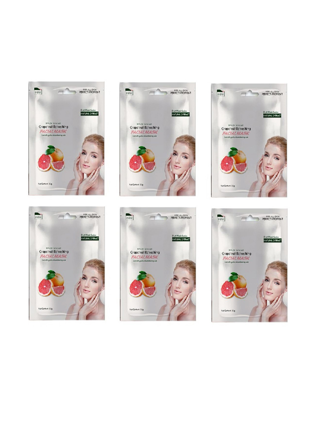 MONDSUB Set Of 6 Grape Fruit Face sheet Mask