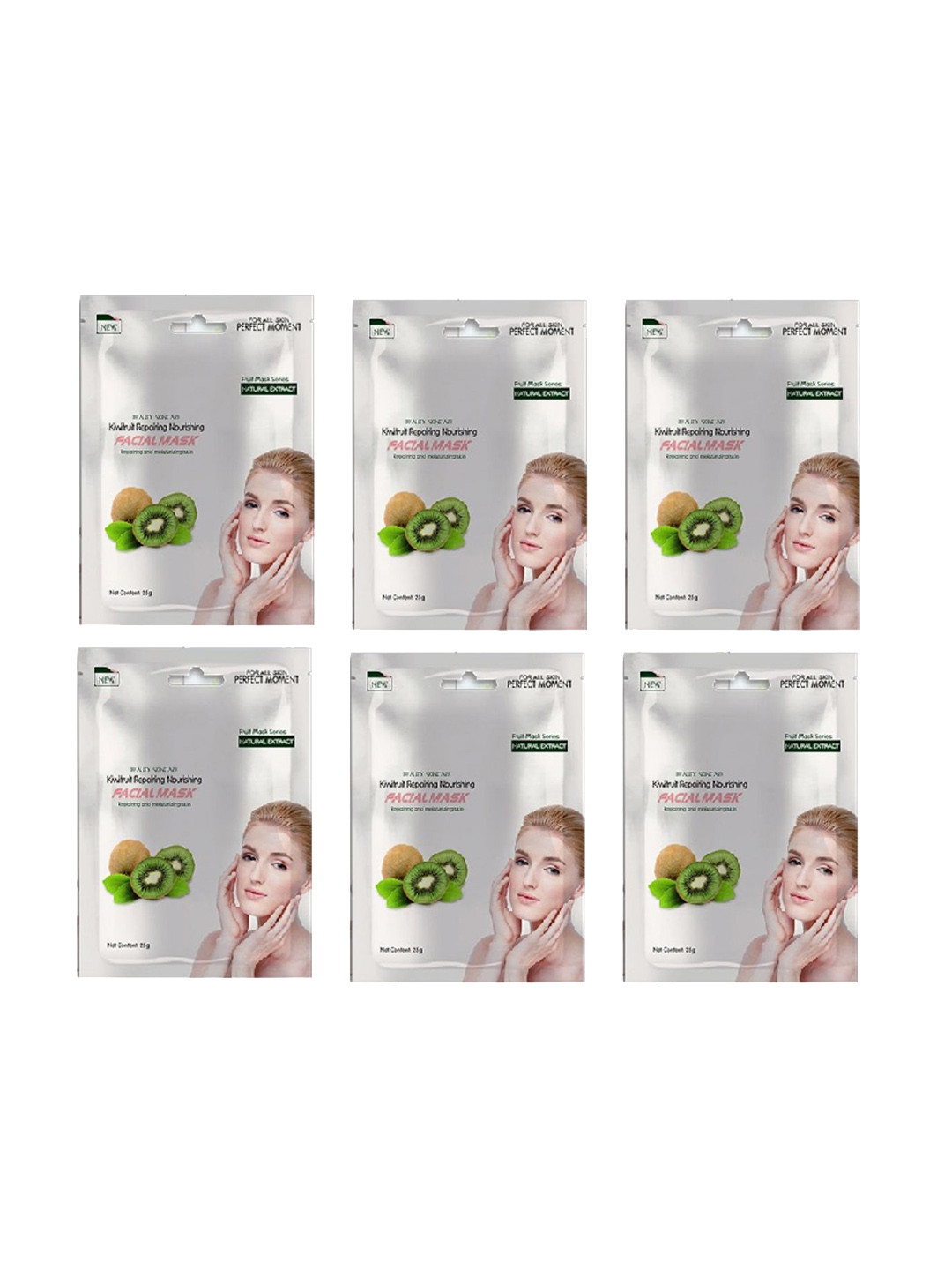MONDSUB Set Of 6 Kiwi Fruit Face Sheet Mask