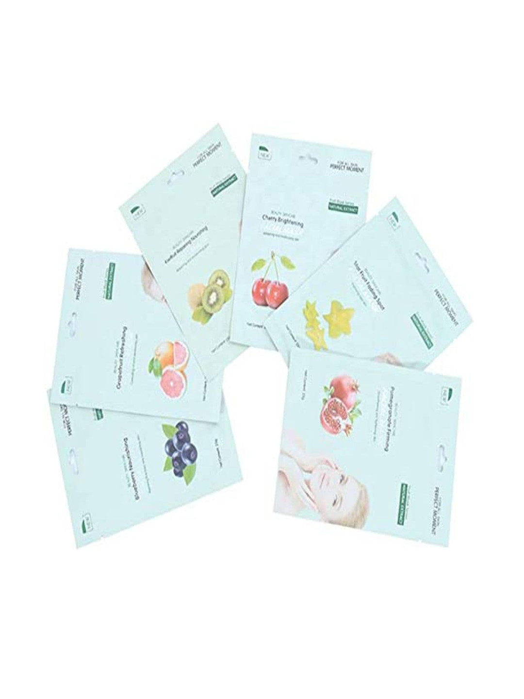 MONDSUB Set Of 6 Assorted Fruit Facial Mask Sheet