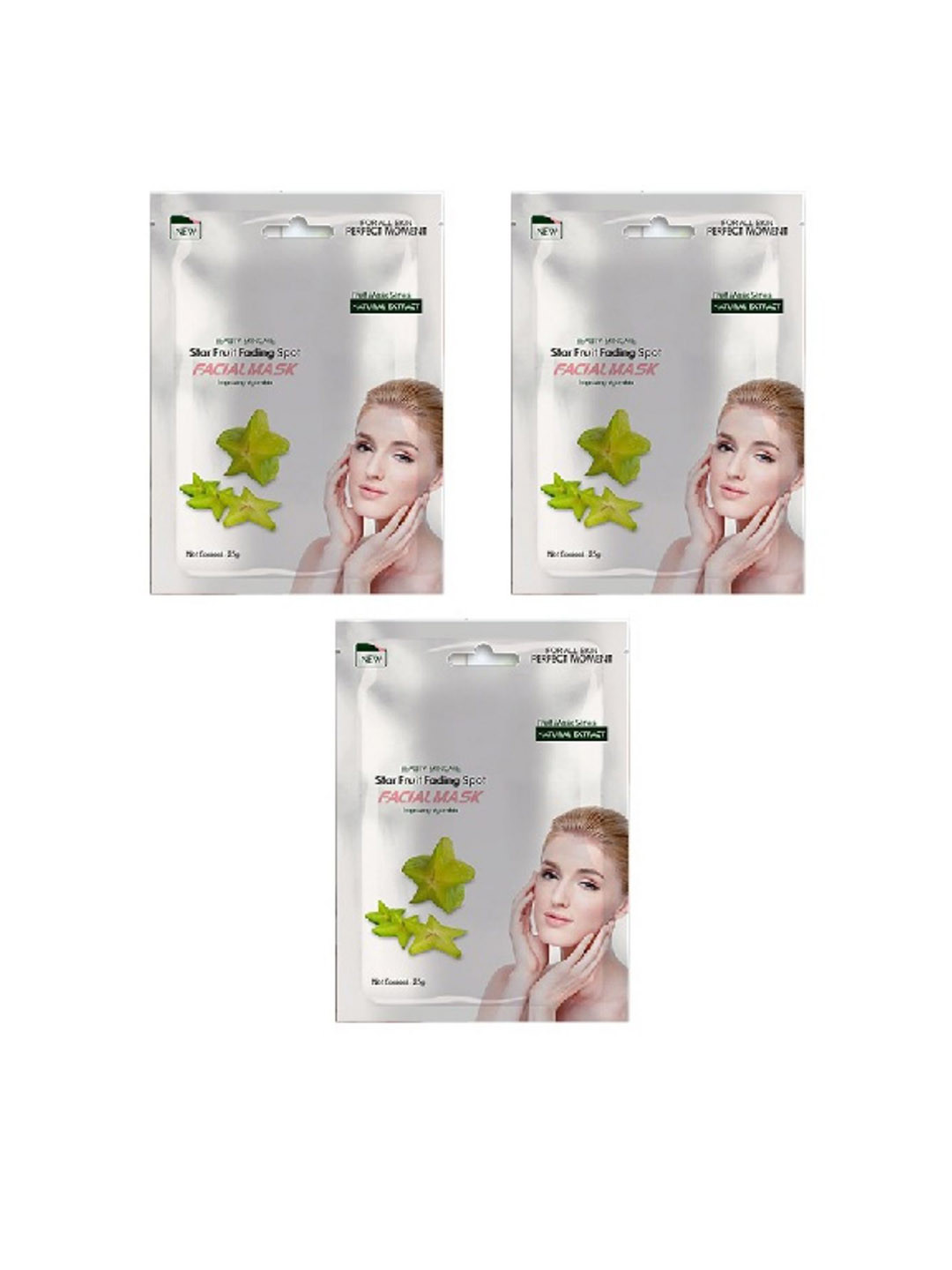 MONDSUB Set Of 3 Star Fruit Face Sheet Mask