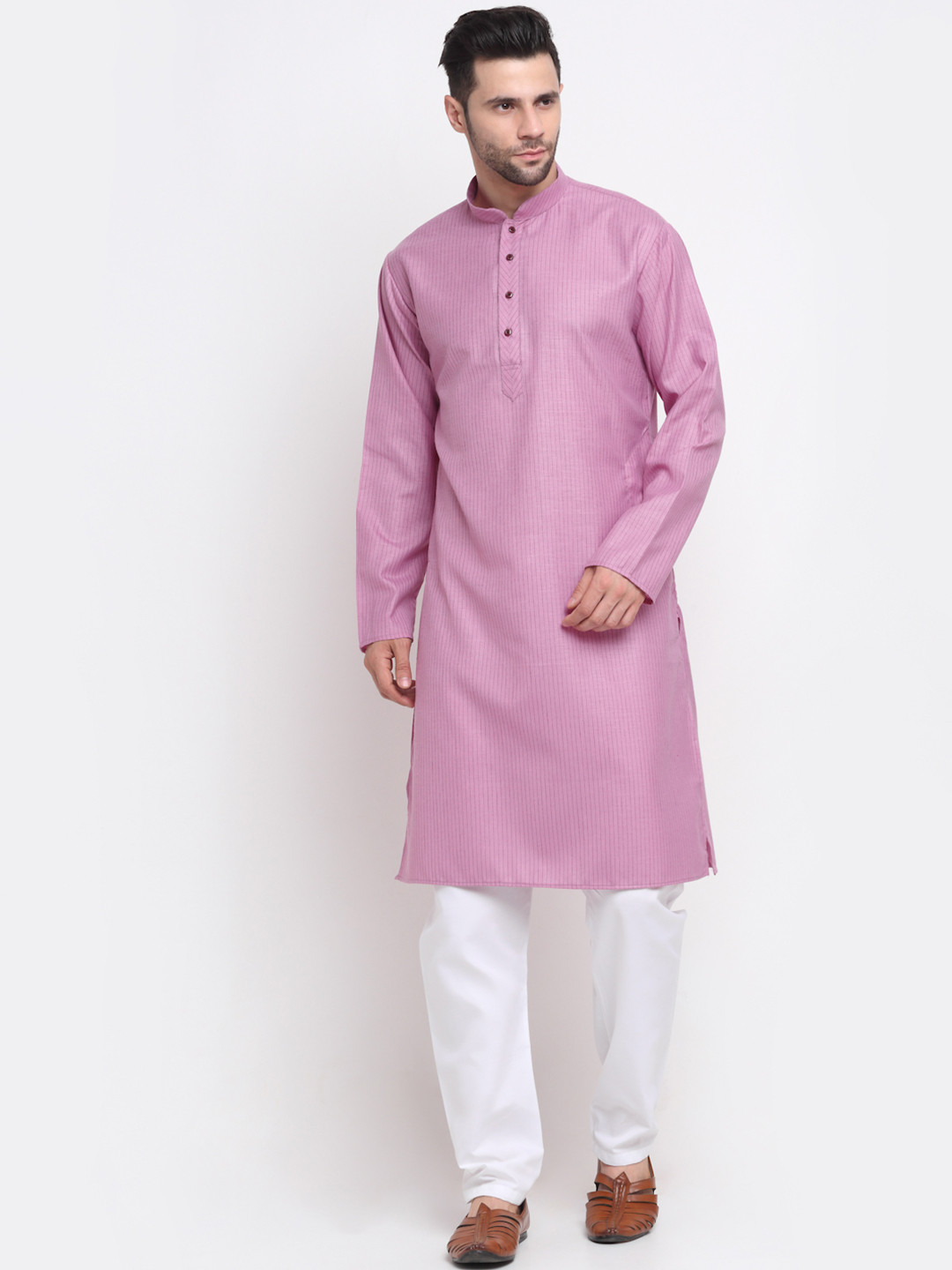 KRAFT INDIA Men Purple Cotton Kurta