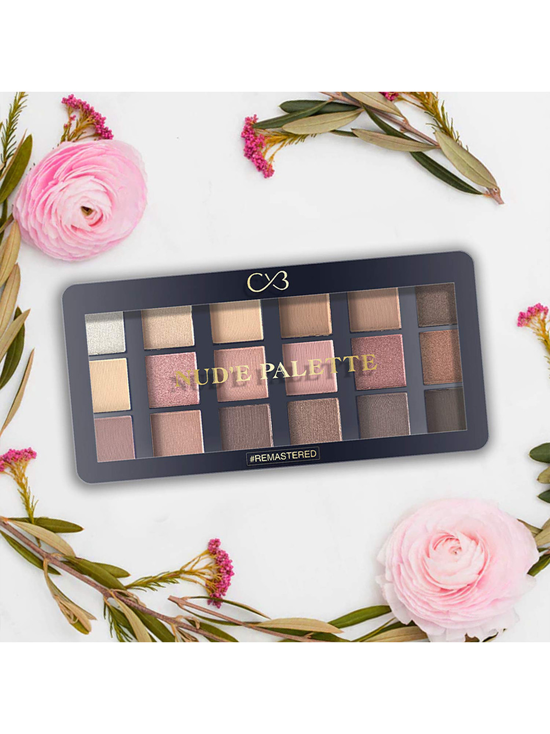 CVB 8 Color Eyeshadow 8 Buttery Mattes, 8 Metal Shadows, 1 Wet and Dry Lids, Talc-Free 24g