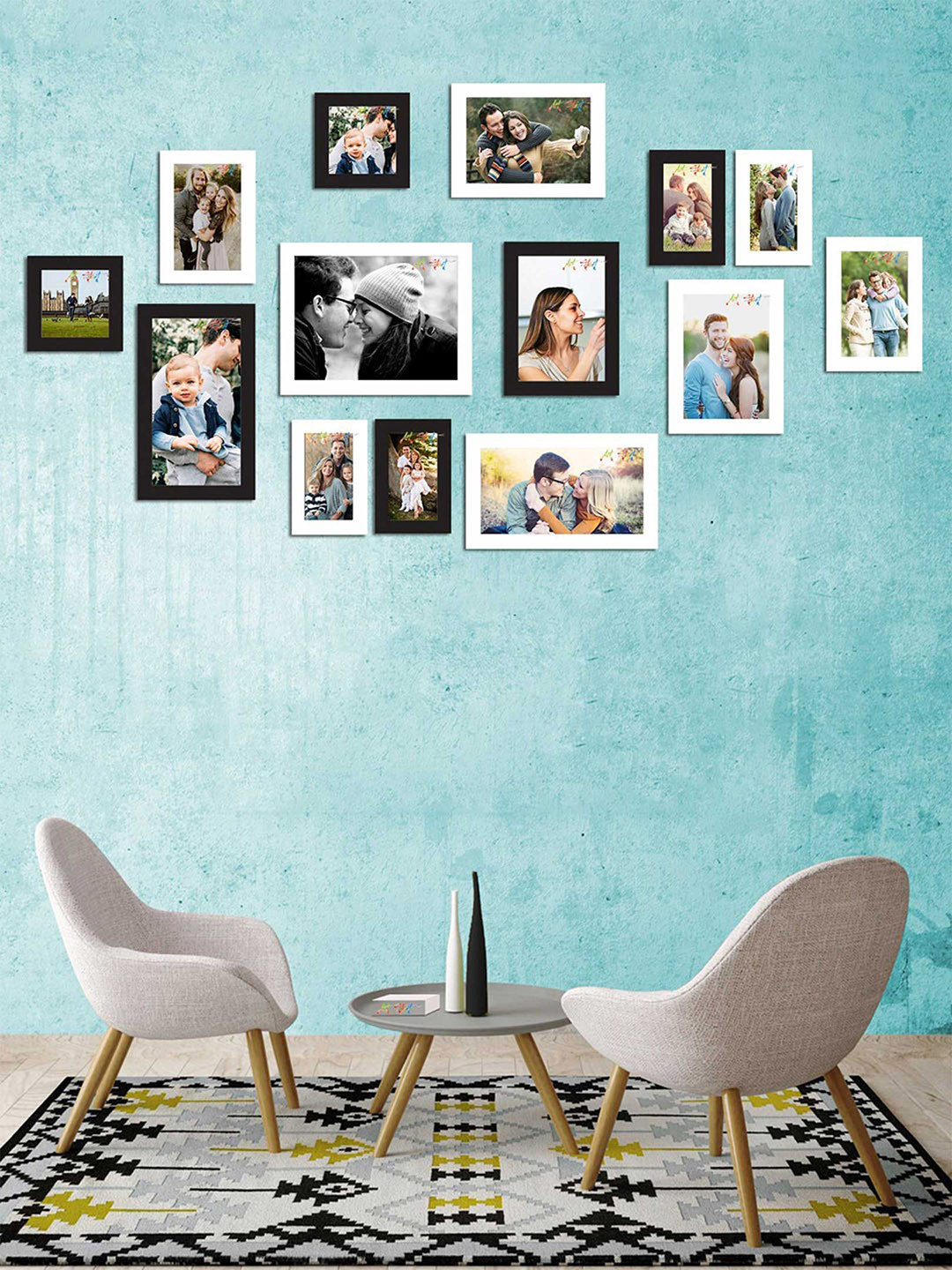 Art Street Set of 14 Black & White Wall Photo Frames