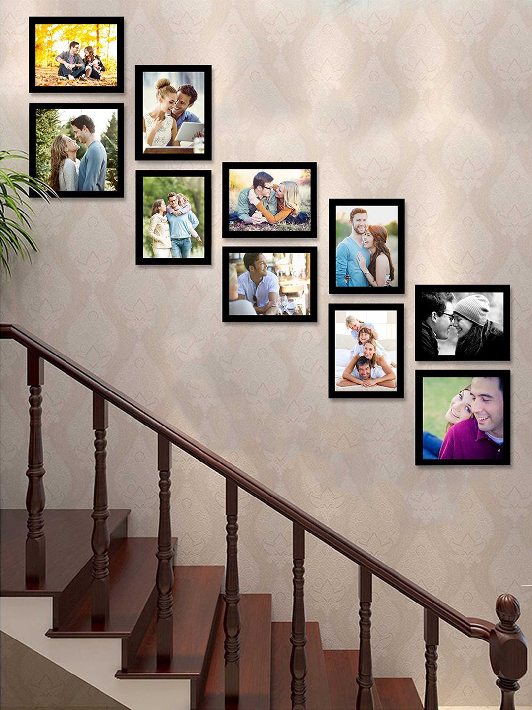 Art Street Set Of 10 Black Wall Photo Frames
