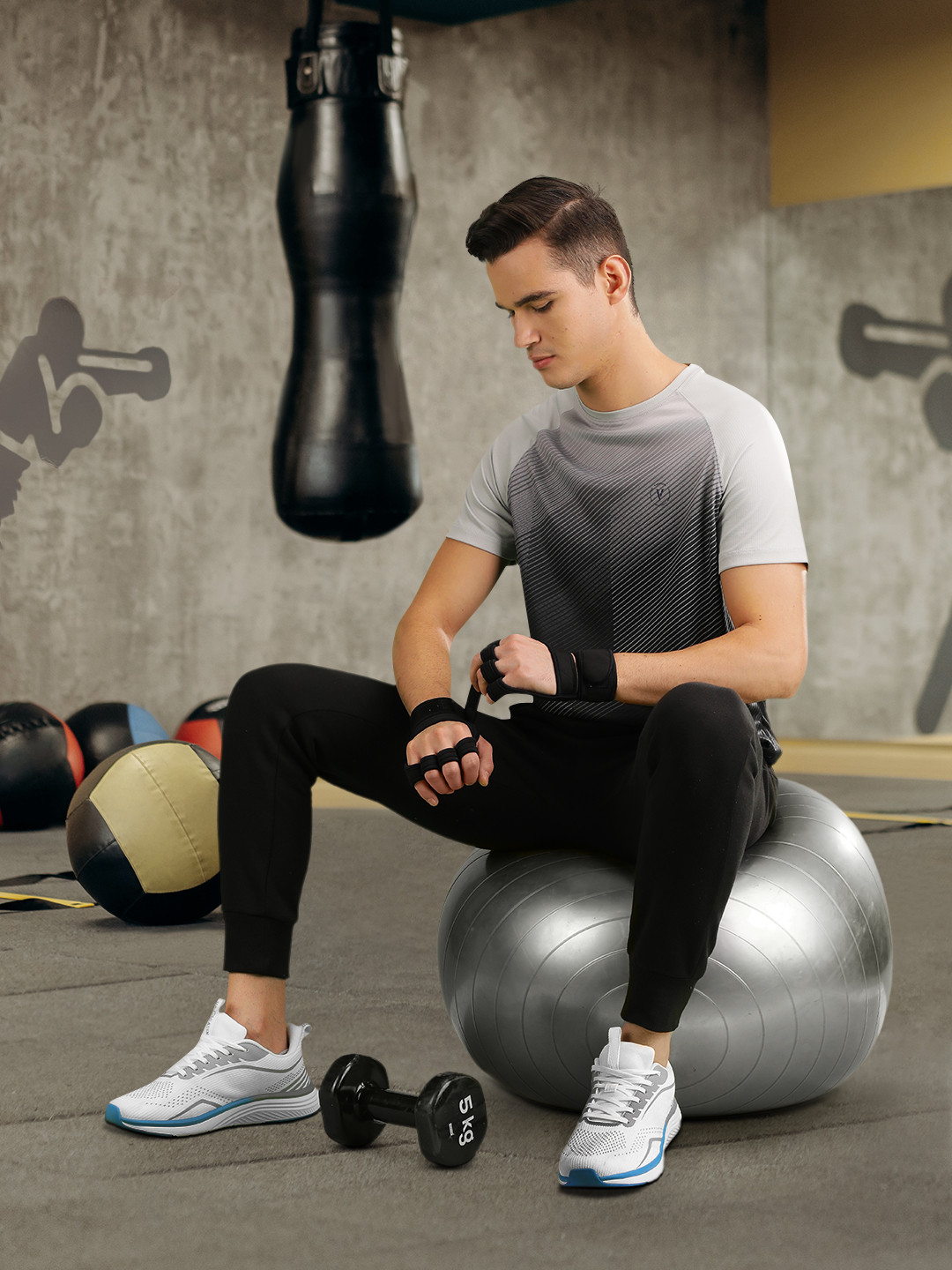 Van Heusen Flex Men Golf Striped Slim Fit T-shirt