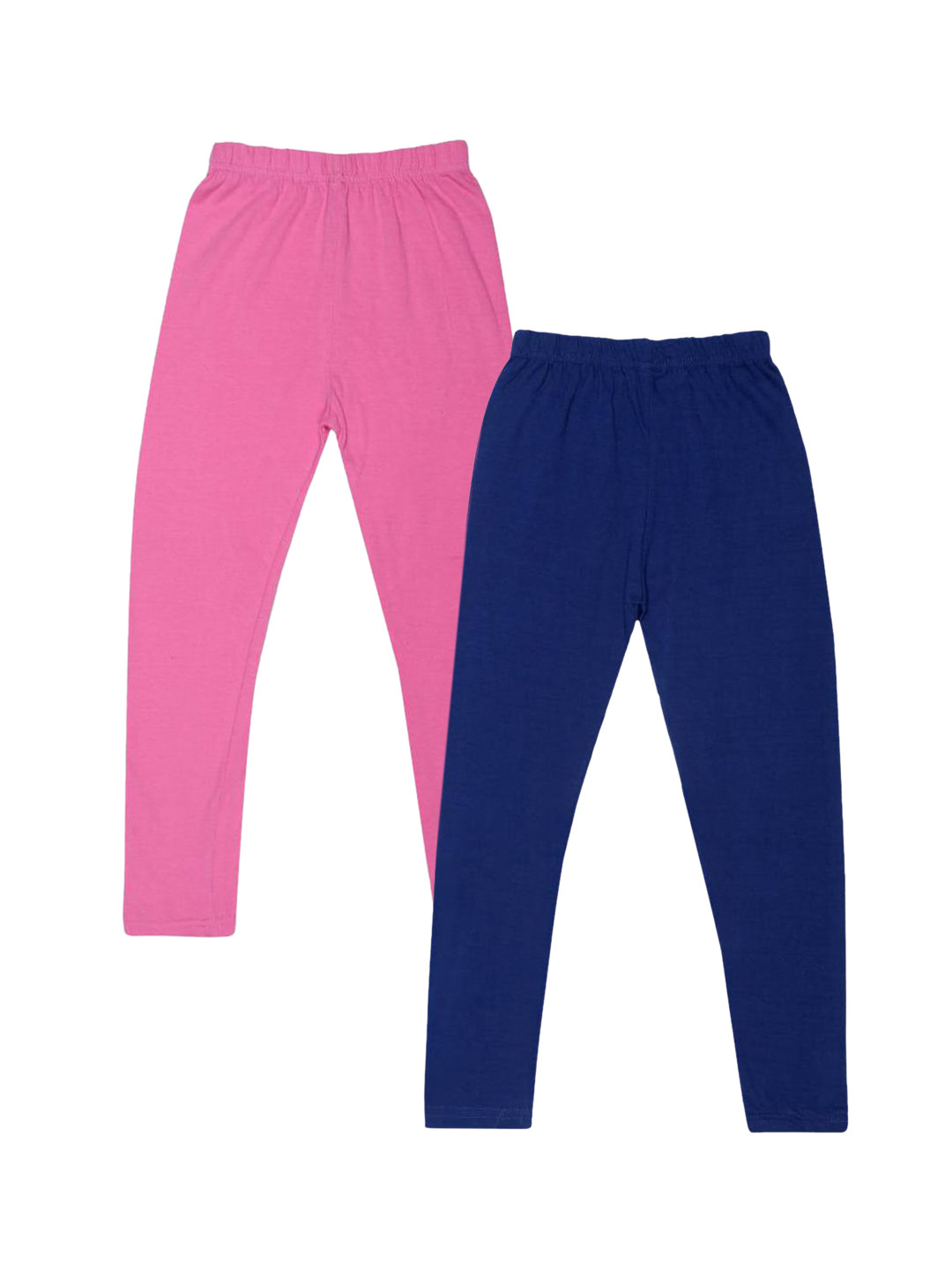 FRENCH KLEIDER Girls Pack Of 2 Pink & Blue Cotton Leggings