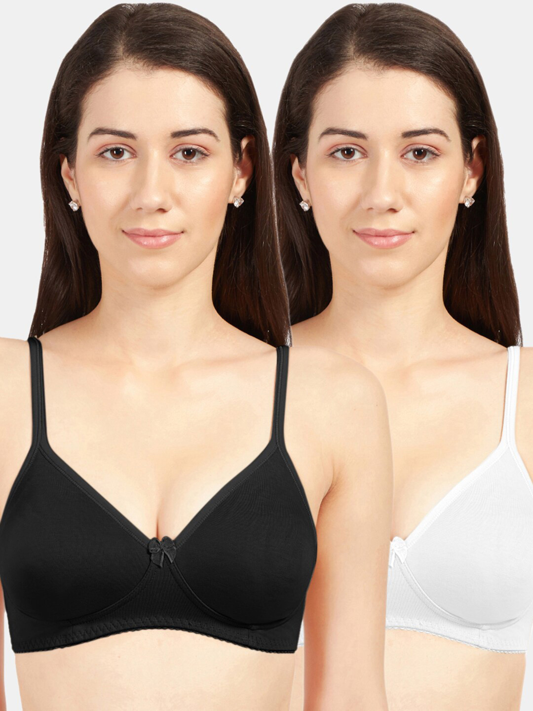 Sonari Black & White Non-Padded Non-Wired T-shirt Bra Pack Of 2  summerblackwhite34B