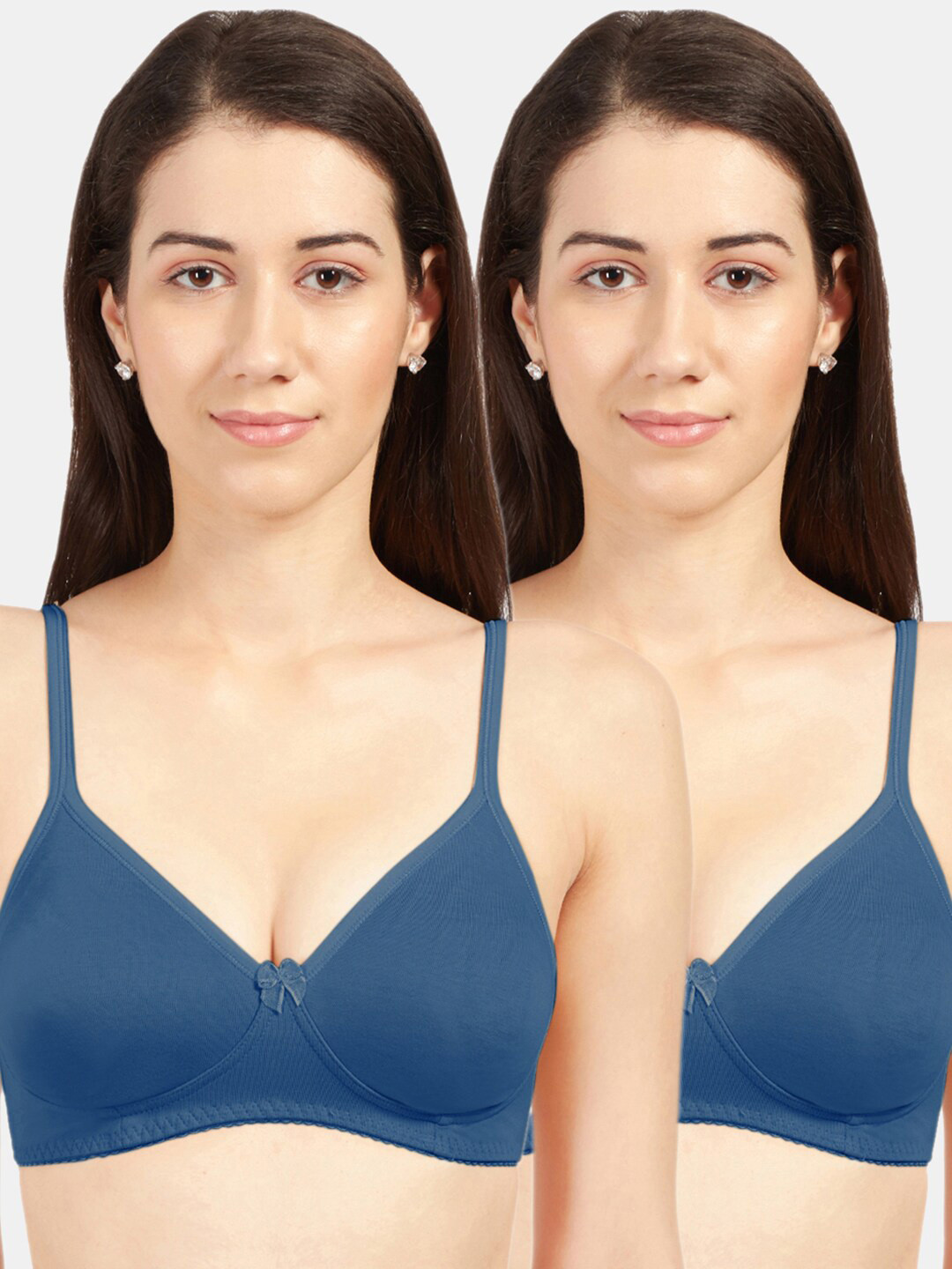 Sonari Blue Pack Of 2 Solid Non-Padded Tip-Shaper Bra summerrbluerblue34B