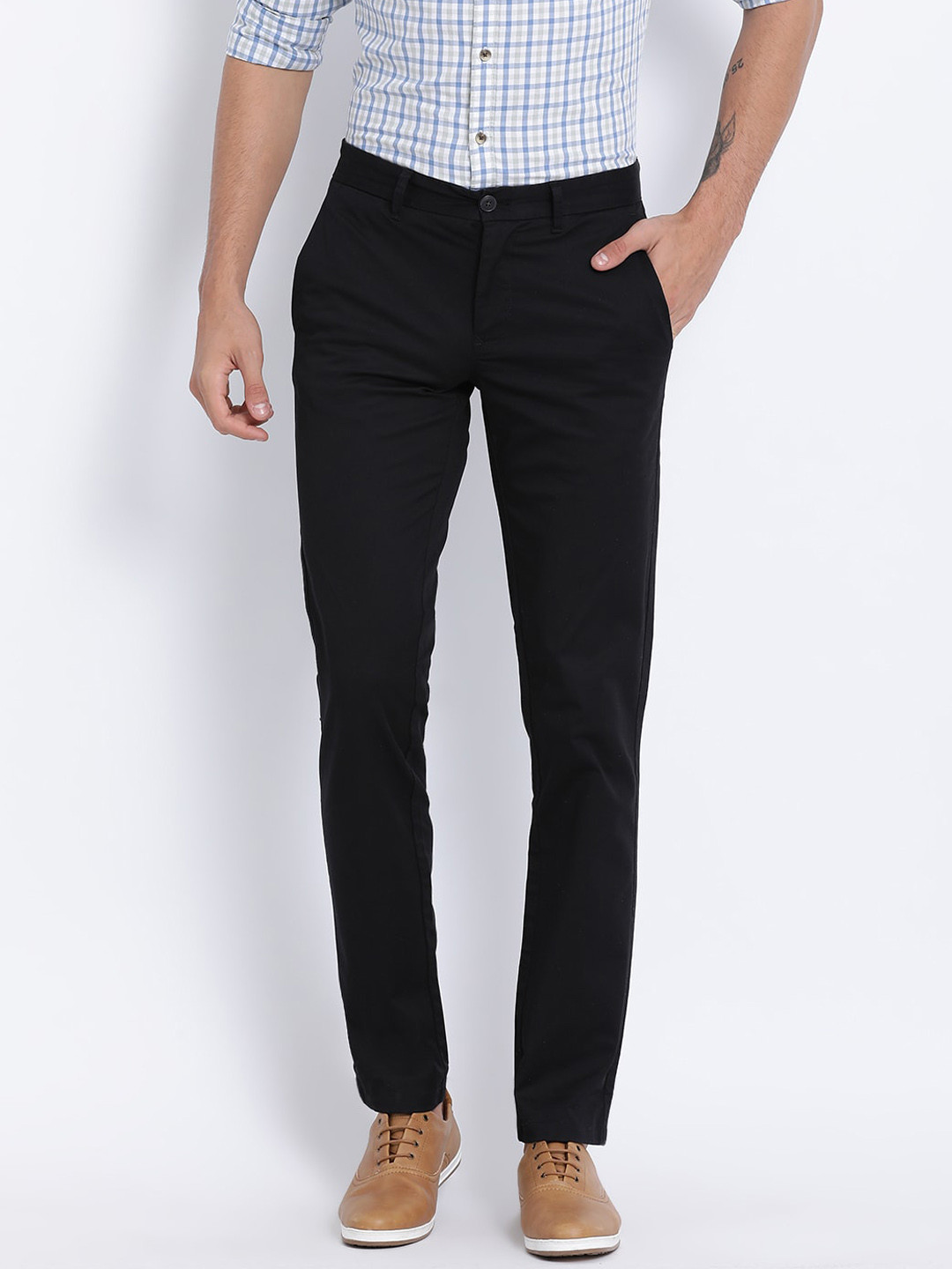 T-base Men Black Core Chinos Trousers