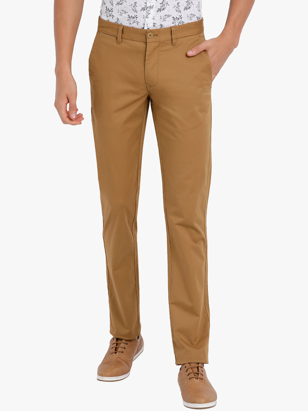 t-base Men Brown Core Chino Trousers