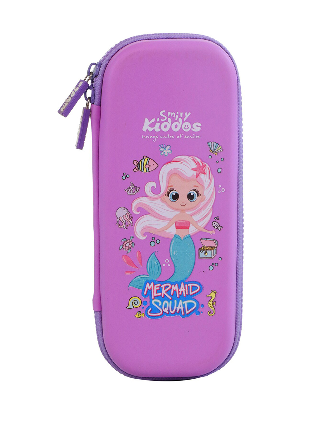 Smily Kiddos Kids Purple Mermaid Printed Small Pencil case