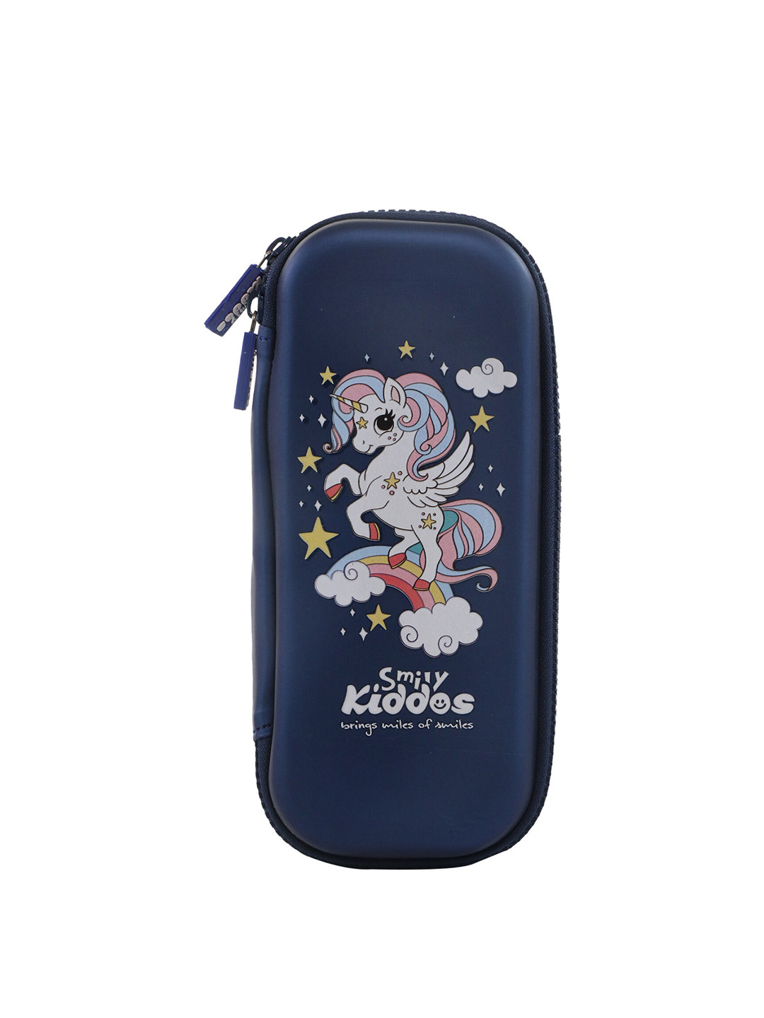 Smily Kiddos Kids Blue & White Printed Pencil Case
