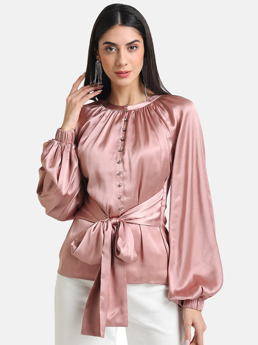 Kazo Rose Satin Top
