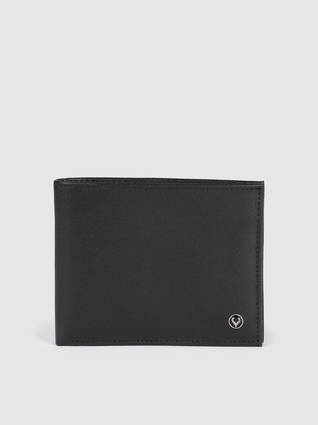 Allen Solly Men Black Leather Two Fold Wallet
