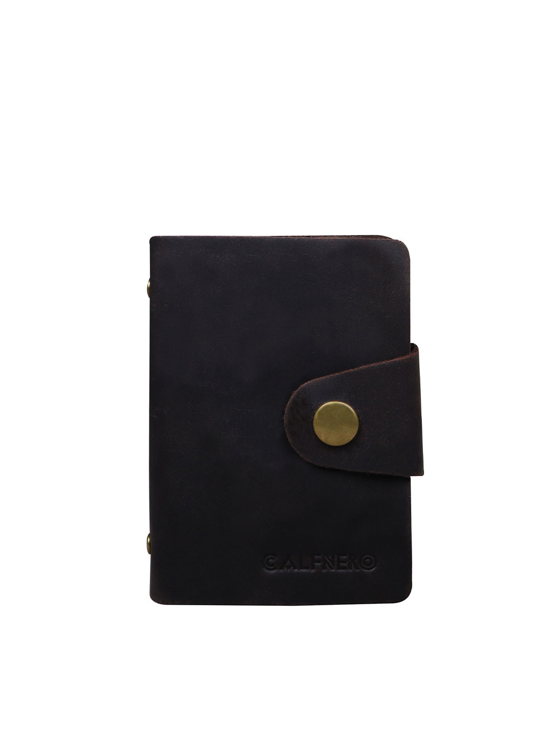 CALFNERO Unisex Brown Leather Card Holder