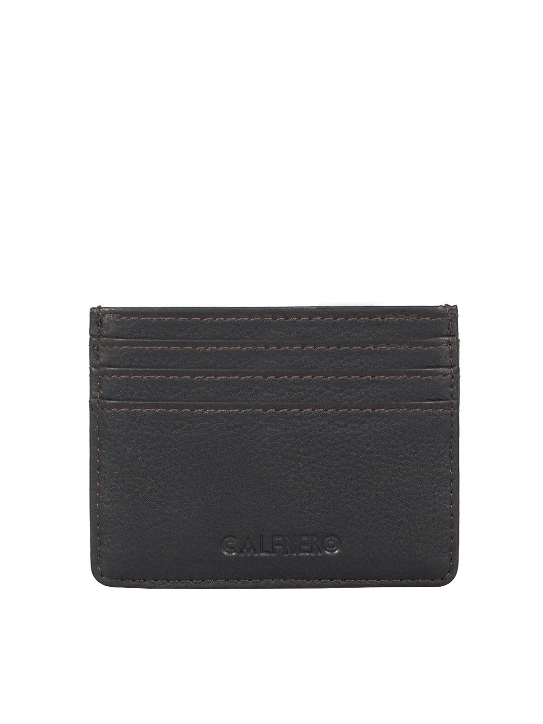 CALFNERO Unisex Brown Leather Card Holder