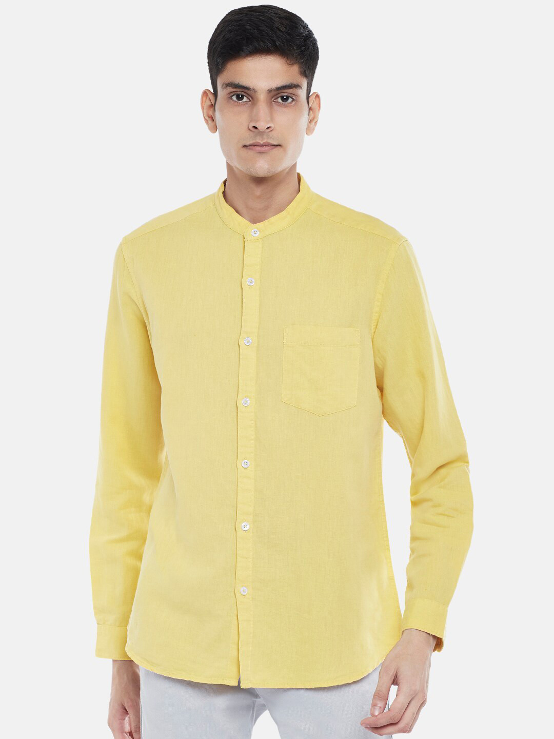 BYFORD by Pantaloons Men Yellow Solid Sport Casual Shirt