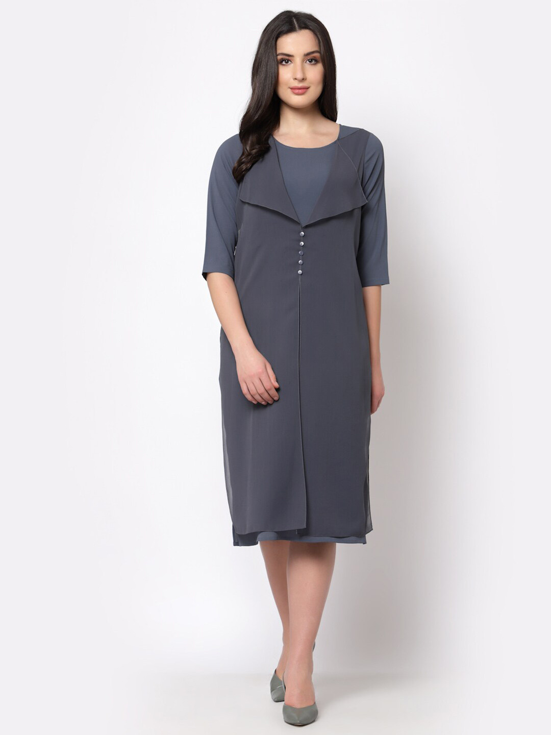 OFFICE & YOU Women Blue Sheath Dress