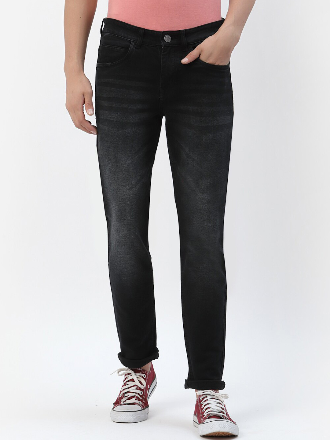 TNG Men Black Slim Fit Stretchable Jeans