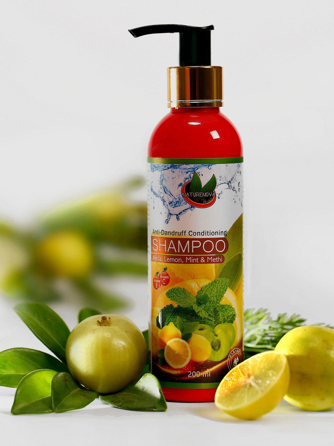 NatureNova Herbals Anti-Dandruff Conditioning Shampoo with Amla & Lemon - 200ml