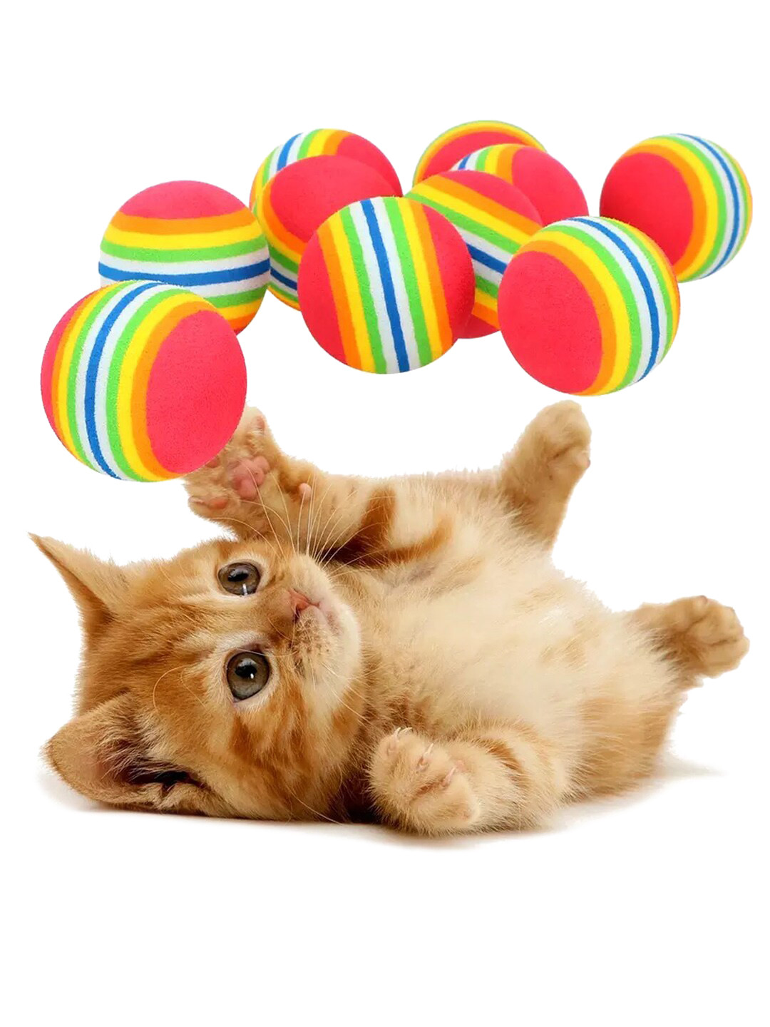 PAWCHIE Set Of 6 Red Coloured Foam Ball Pet Toys