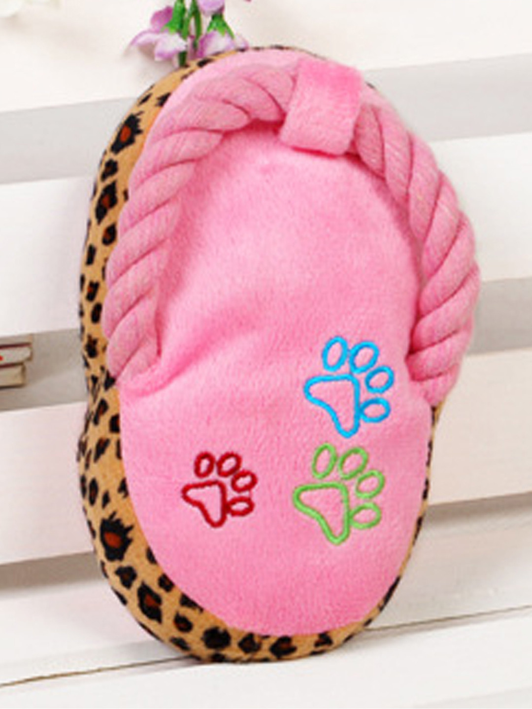 PAWCHIE Pink Cotton Sleeper Shape Squeaky Plush Toy