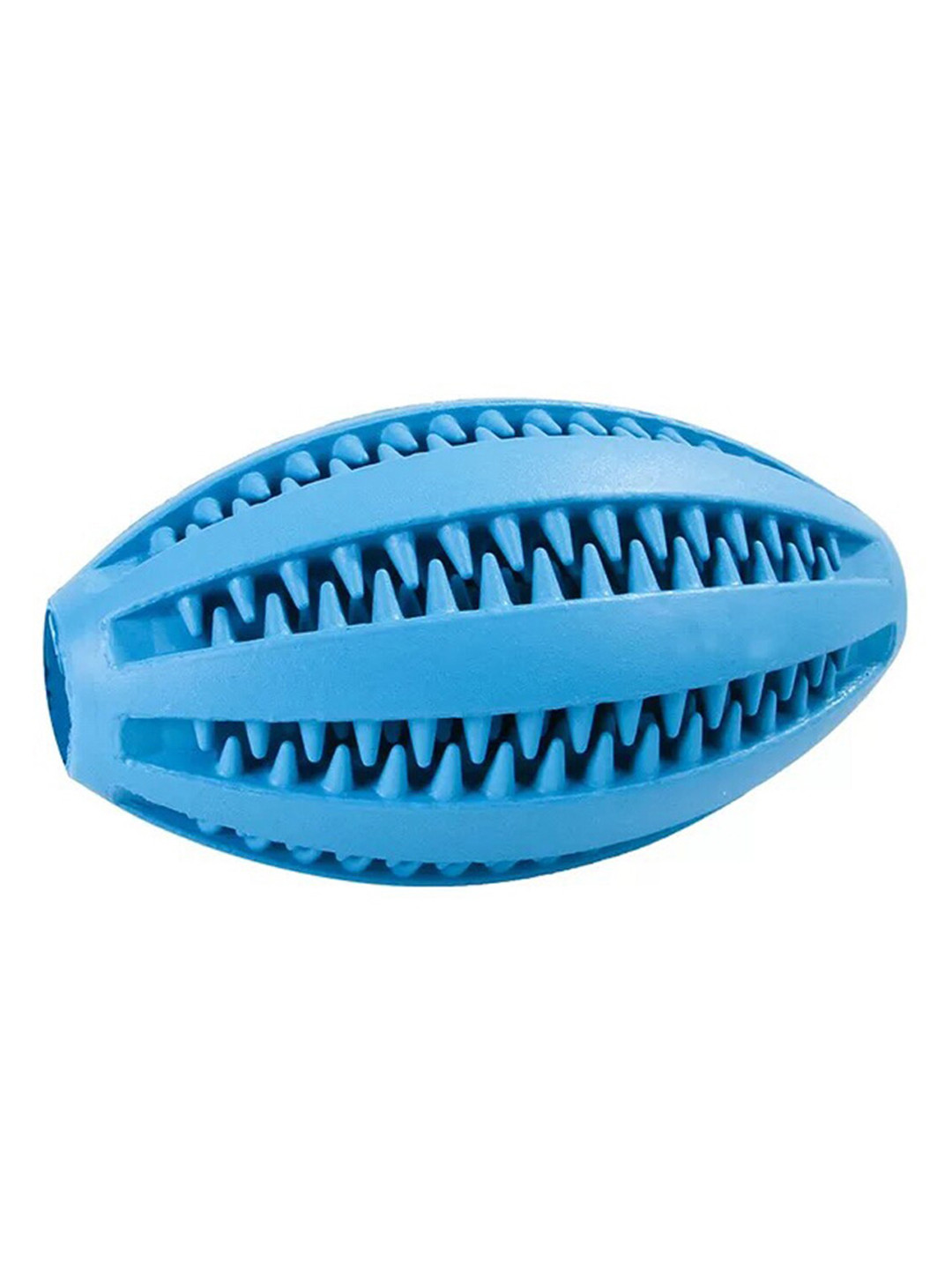 PAWCHIE Blue Natural Rubber Rugby Ball Teeth Cleaning Pet Toy