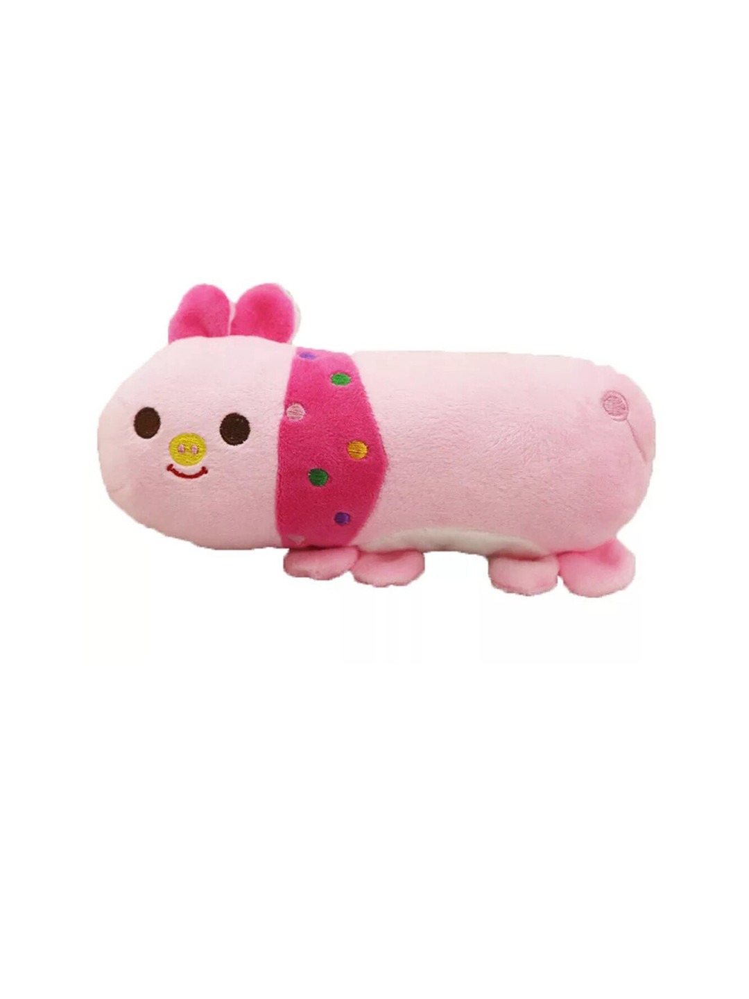 Pawchie Pink Printed Squeaky Plush Soft Toy For Dogs & Cats