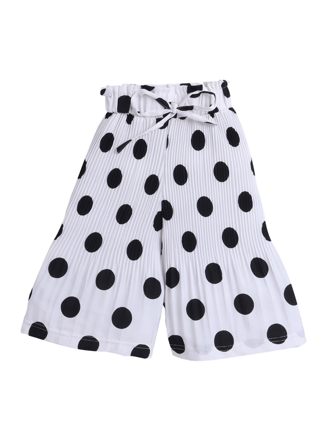 Hopscotch Girls White Printed Pleated Culottes Trousers