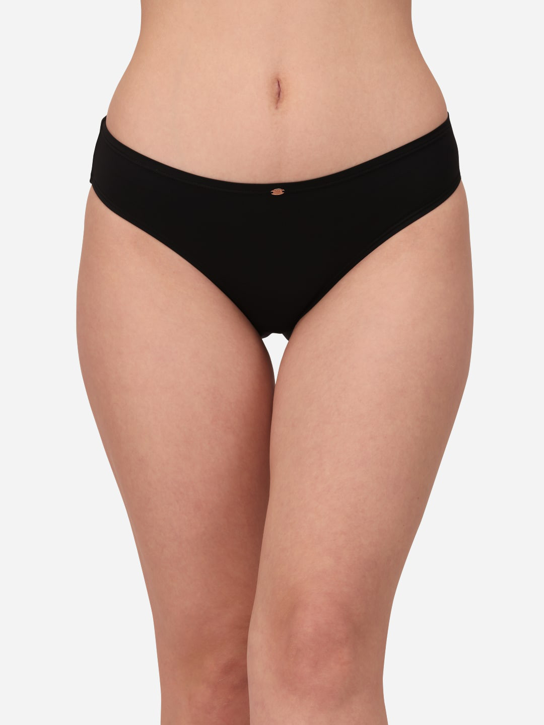 Soie Women Solid Black Mid Rise No VPL Medium Coverage Ultra Brief Briefs