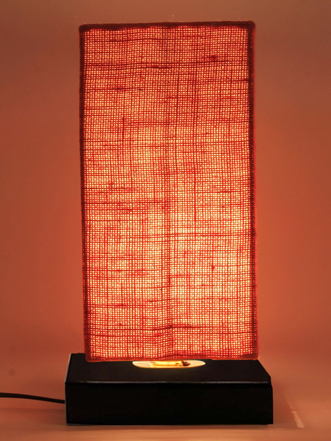 Devansh Pink Rectangle Shaped Cotton Shade Table Lamp
