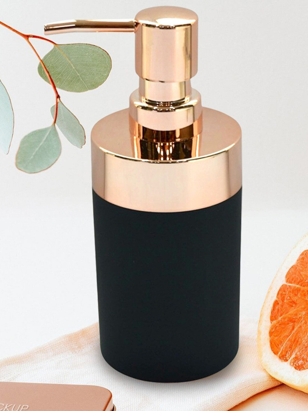 Tranquil Square Black Matte Round Solid Soap Dispenser