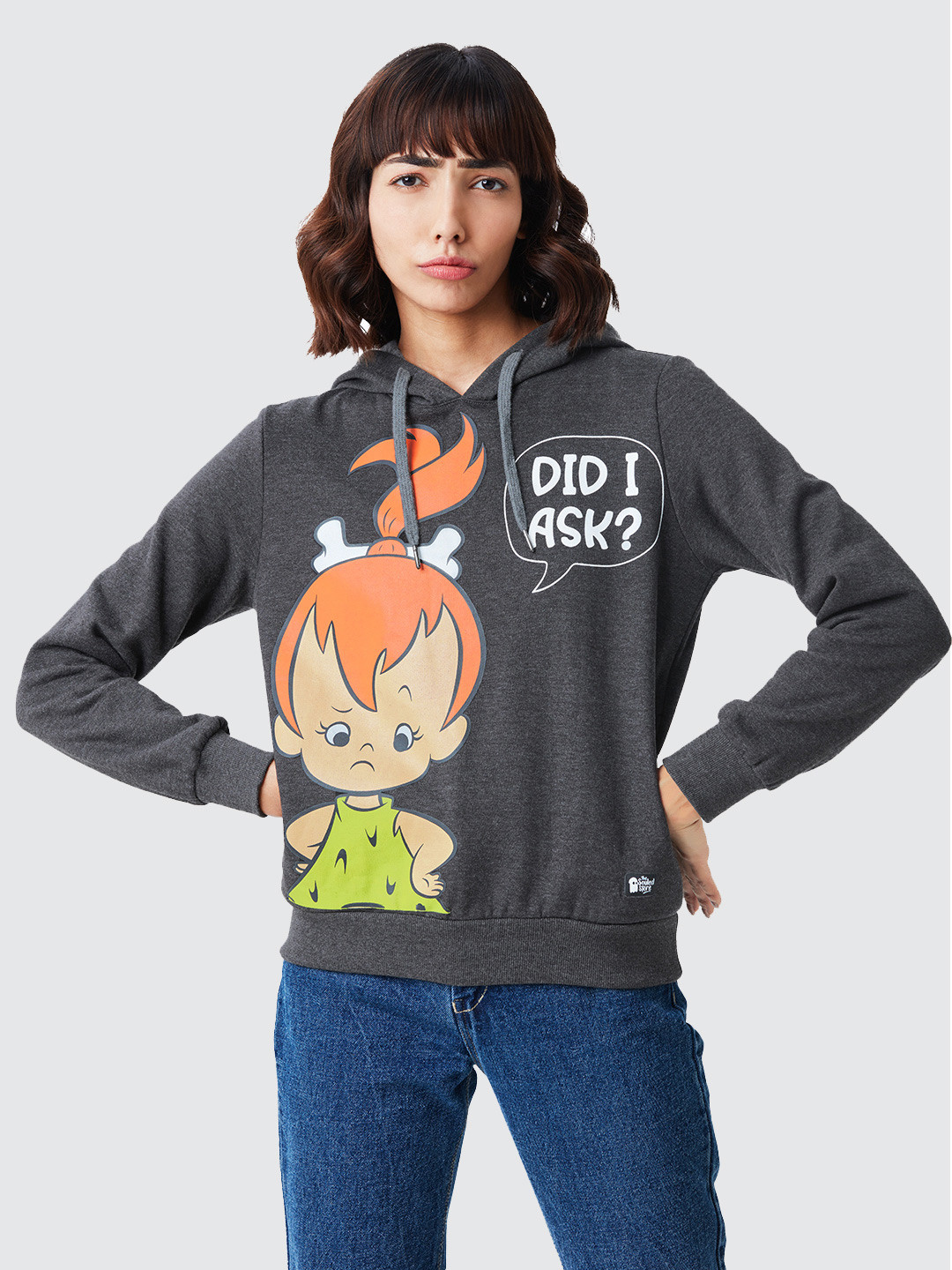 The Souled Store Women Grey Padded Jacket with Patchwork