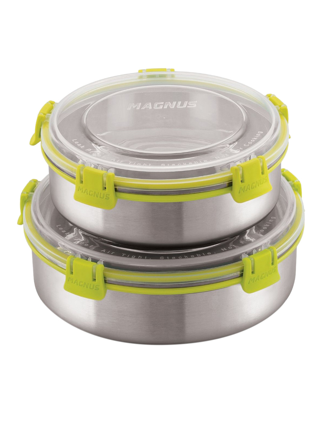 MAGNUS Set Of 2 Stainless Steal Storage Containers