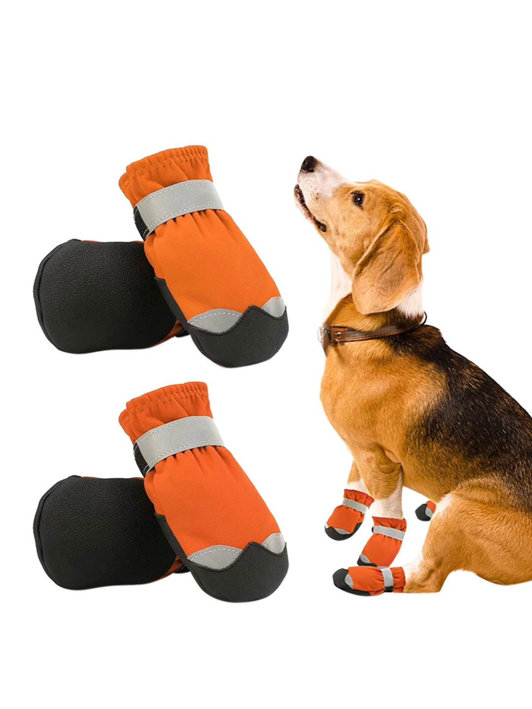 PAWCHIE Orange & Black Textured Dog Shoes