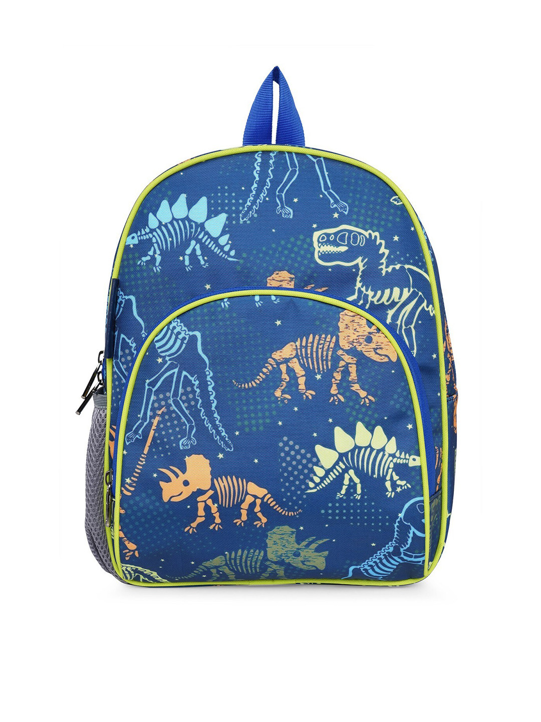 GEPACK Unisex Kids Navy Blue Dino Animal Print School Backpack